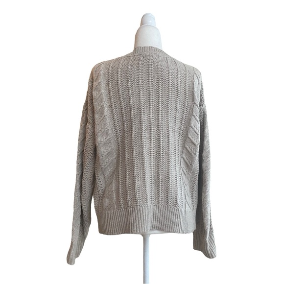Cupcakes and Cashmere Beige Button Front V Neck Womens Size XL Chunky Cardigan - Picture 3 of 14